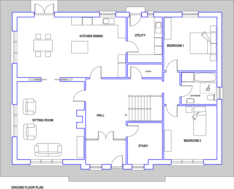 House Plans, No. 97 Hermitage. Blueprint Home Plans