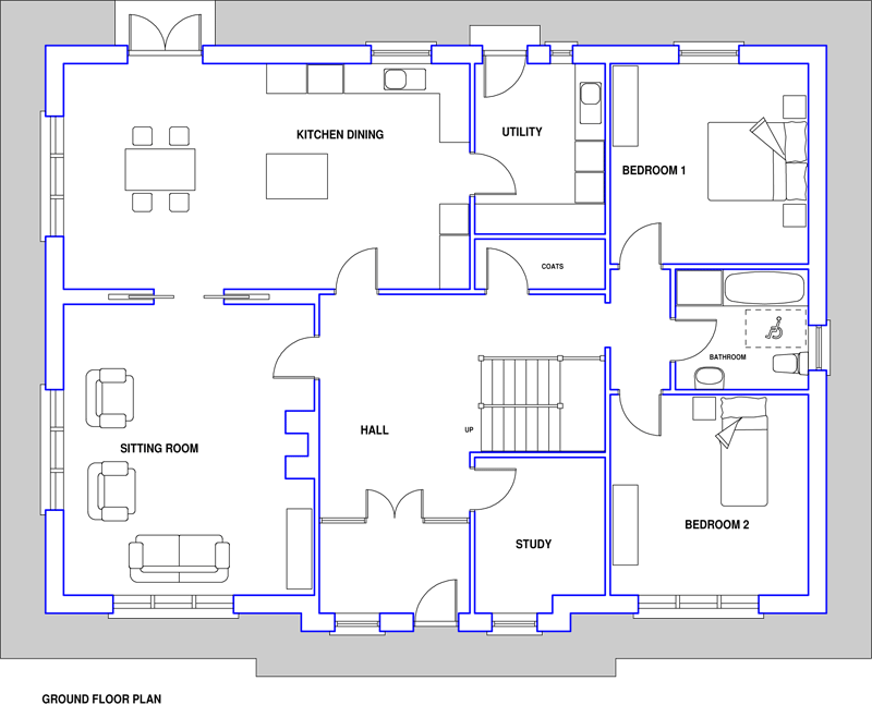 House Plans, No. 97 - Hermitage. Blueprint Home Plans. House Plans