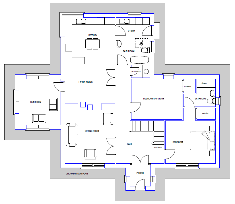 House Plans, No.86 Clonfane. Blueprint Home Plans. House