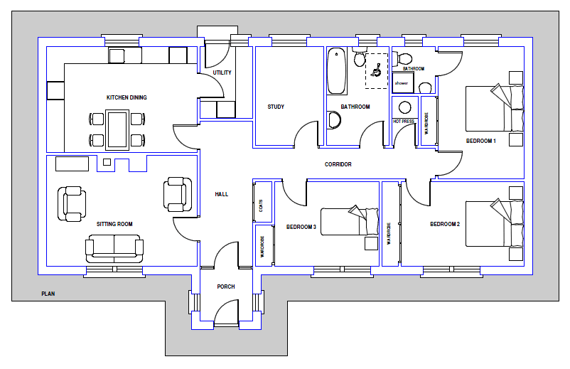 House Plans, No.15 - Lismahon. Blueprint Home Plans. House ...